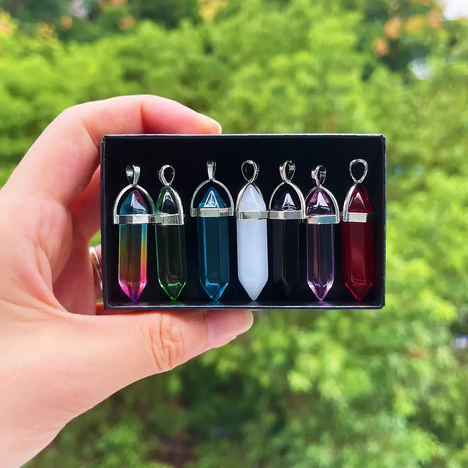 Conjunto de 7 Pendentes de Cristal dos Chakras 4