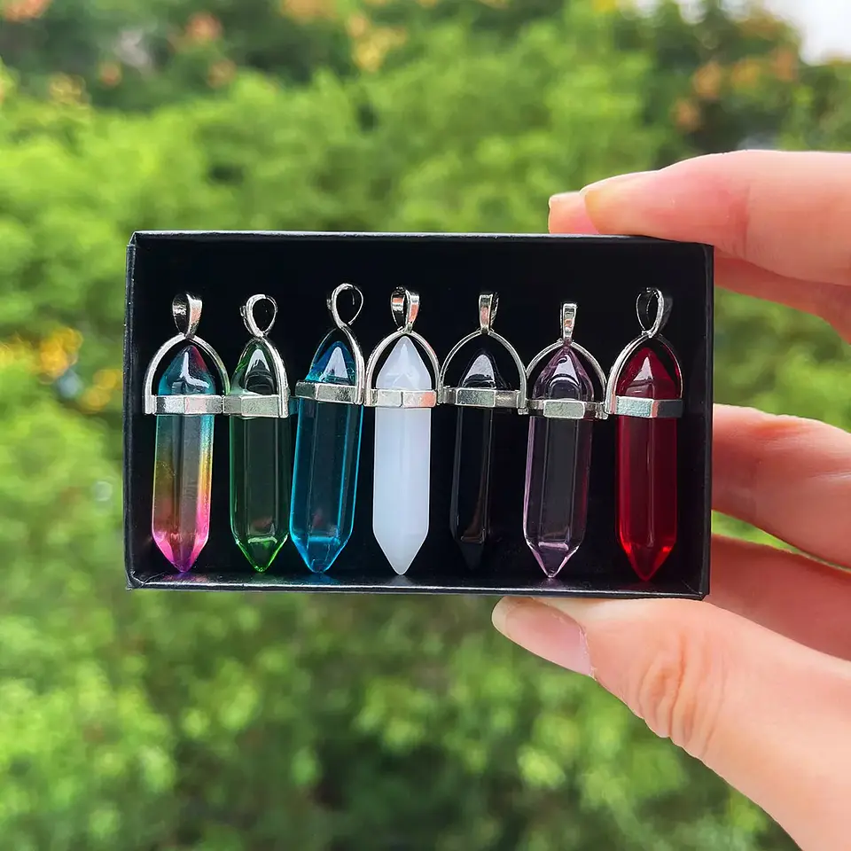 Conjunto de 7 Pendentes de Cristal dos Chakras 5