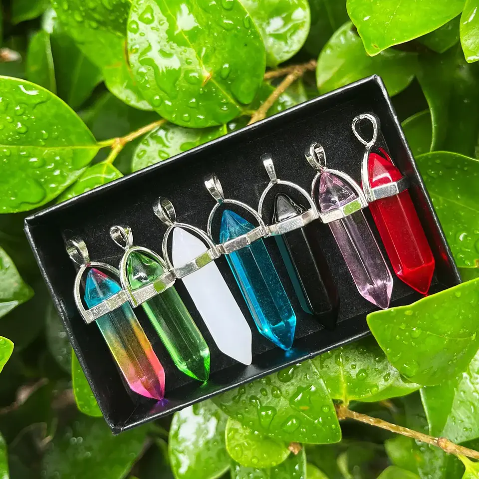 Conjunto de 7 Pendentes de Cristal dos Chakras 6
