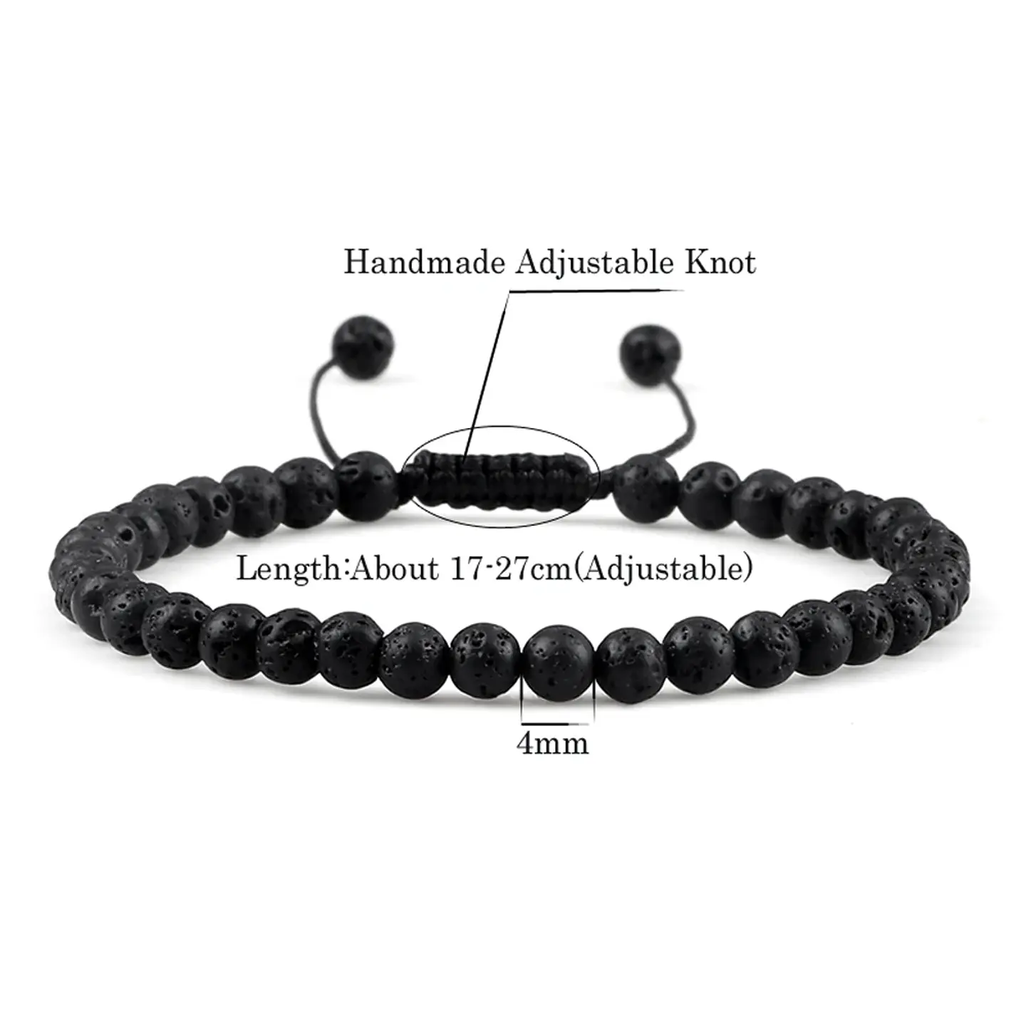 Pulseira Ajustável em Pedra Natural, Olho-de-Tigre, Lava ou Malaquite Chakra Beads Braided Bracelet Charm Jewelry 6