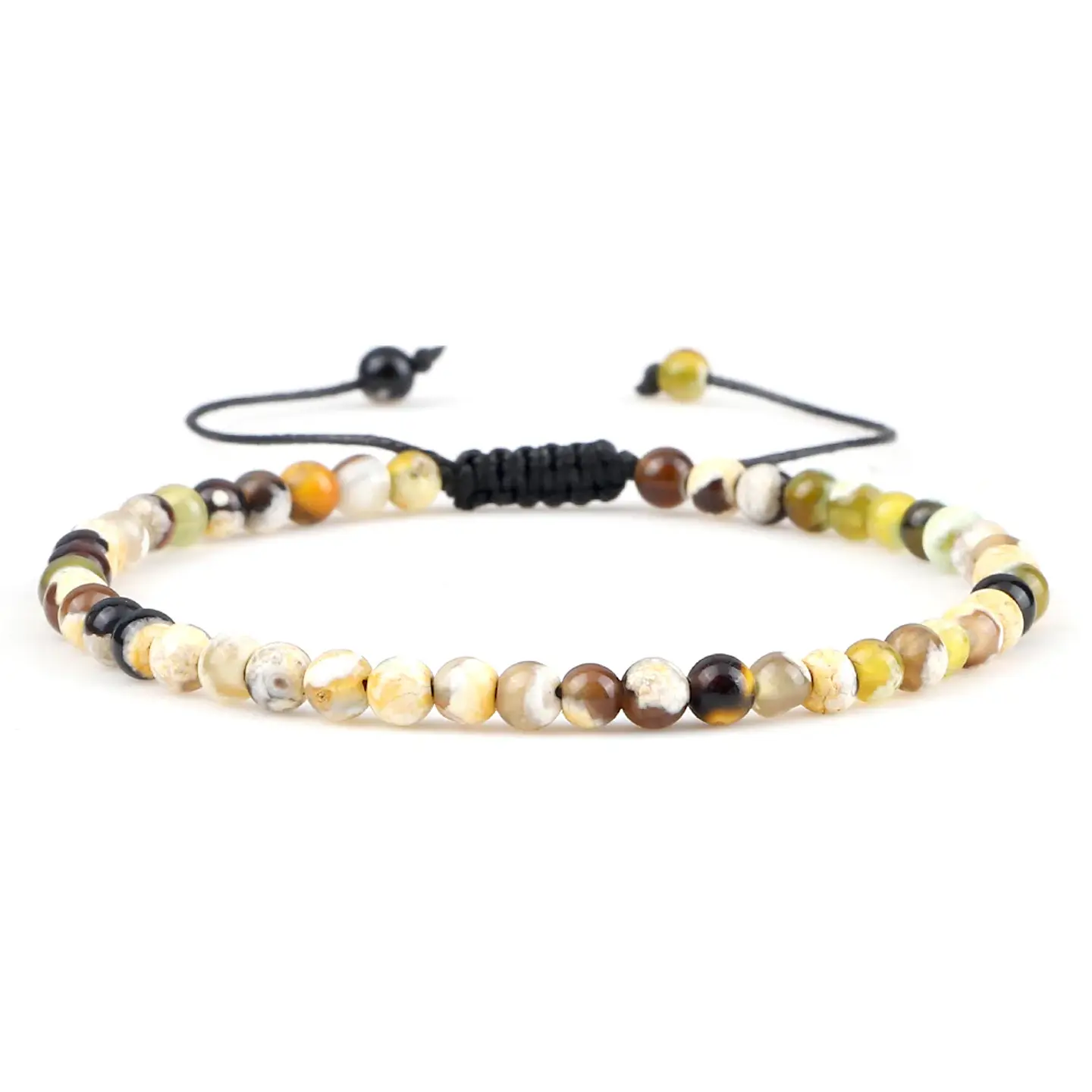 Pulseira Ajustável em Pedra Natural, Olho-de-Tigre, Lava ou Malaquite Chakra Beads Braided Bracelet Charm Jewelry 9