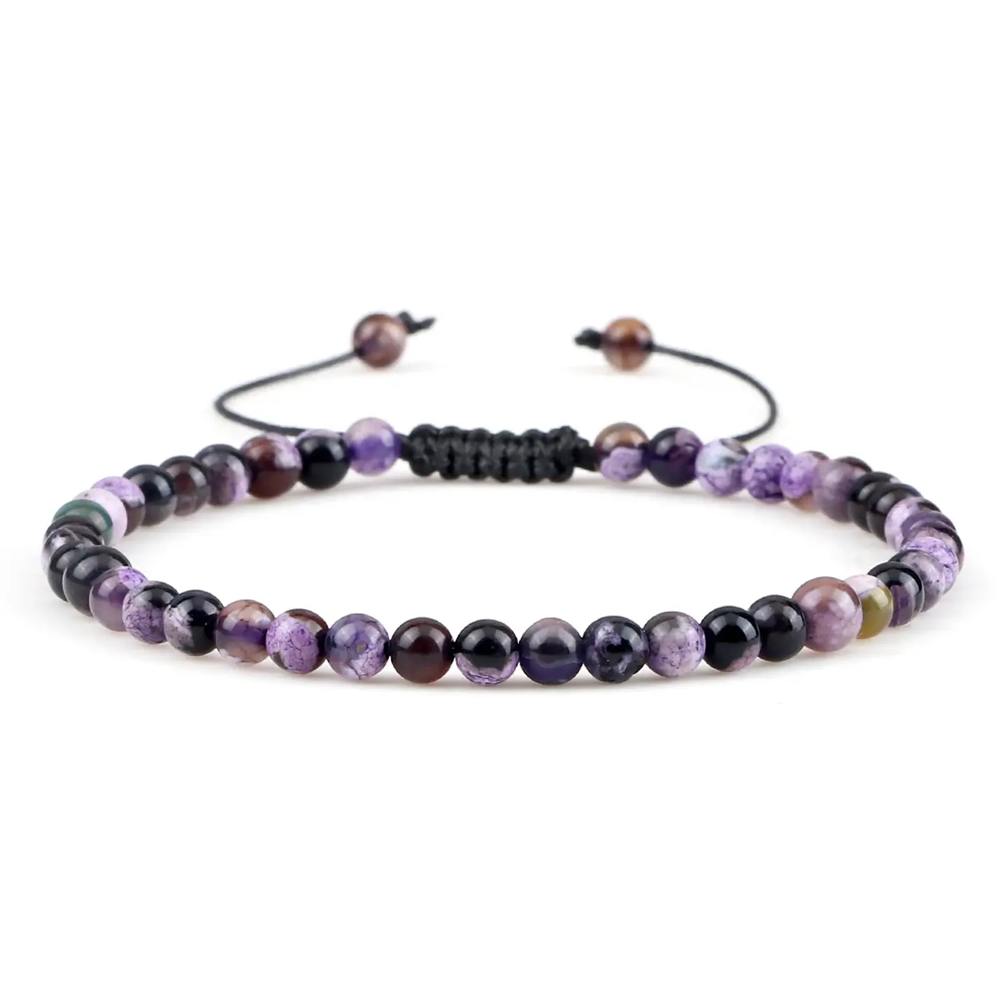 Pulseira Ajustável em Pedra Natural, Olho-de-Tigre, Lava ou Malaquite Chakra Beads Braided Bracelet Charm Jewelry 12
