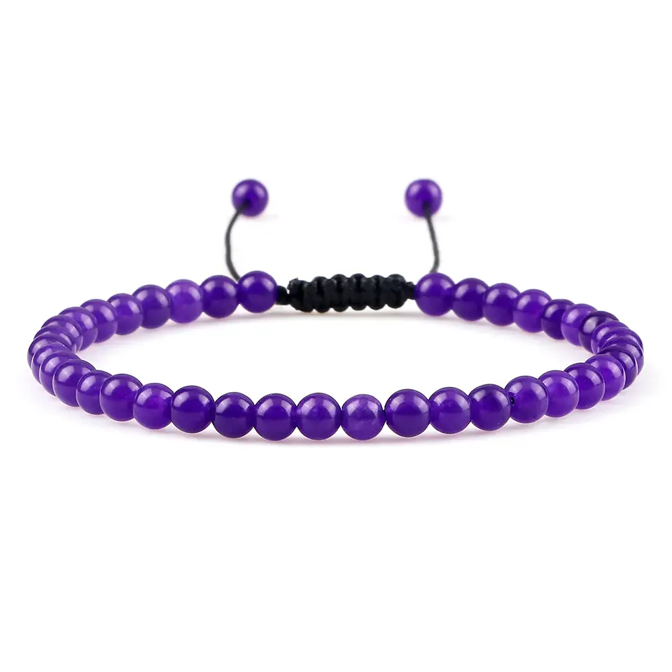 Pulseira Ajustável em Pedra Natural, Olho-de-Tigre, Lava ou Malaquite Chakra Beads Braided Bracelet Charm Jewelry 14