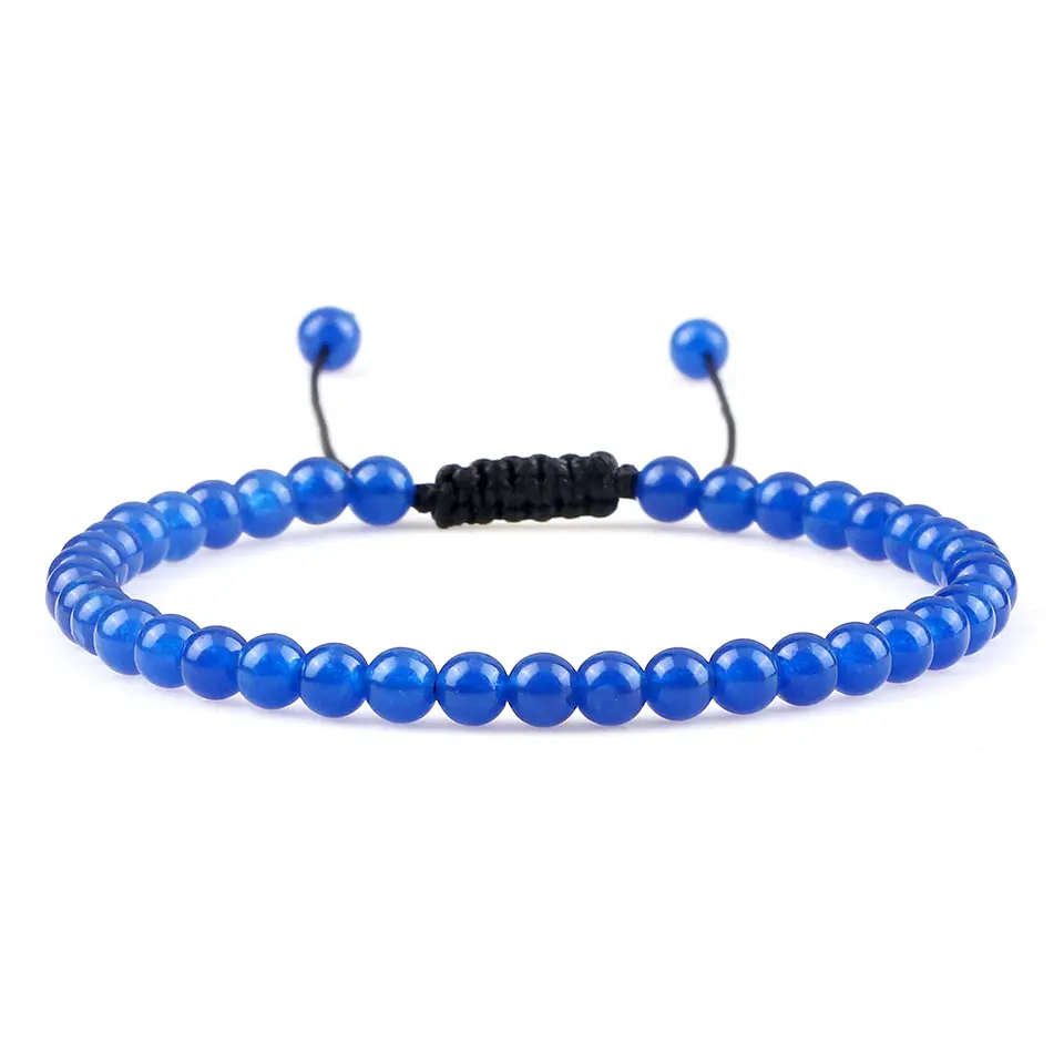 Pulseira Ajustável em Pedra Natural, Olho-de-Tigre, Lava ou Malaquite Chakra Beads Braided Bracelet Charm Jewelry 15