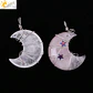 Colar Lua Crescente e Estrela com Quartzo Rosa - Chakra Necklaces - Thumbnail 3