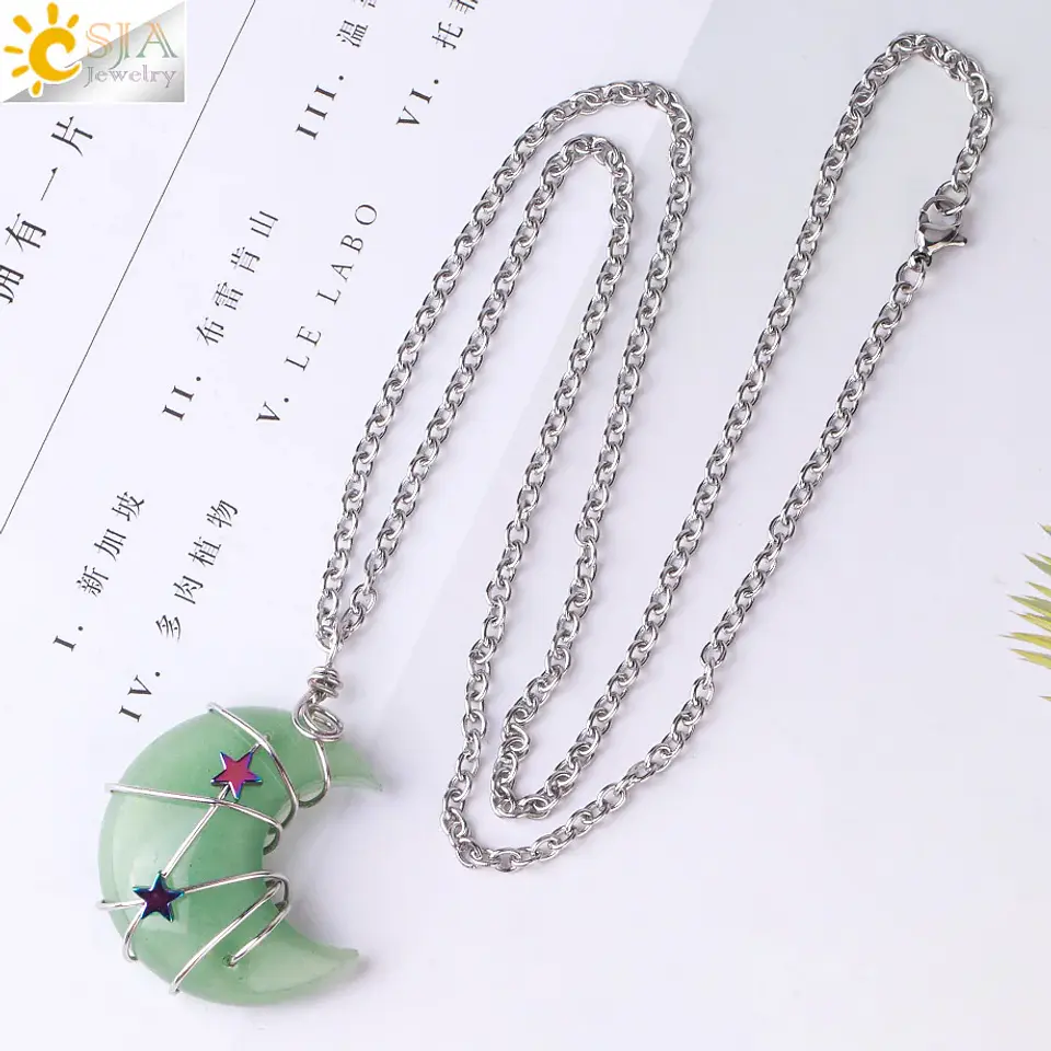 Colar Lua Crescente e Estrela com Quartzo Rosa - Chakra Necklaces 4