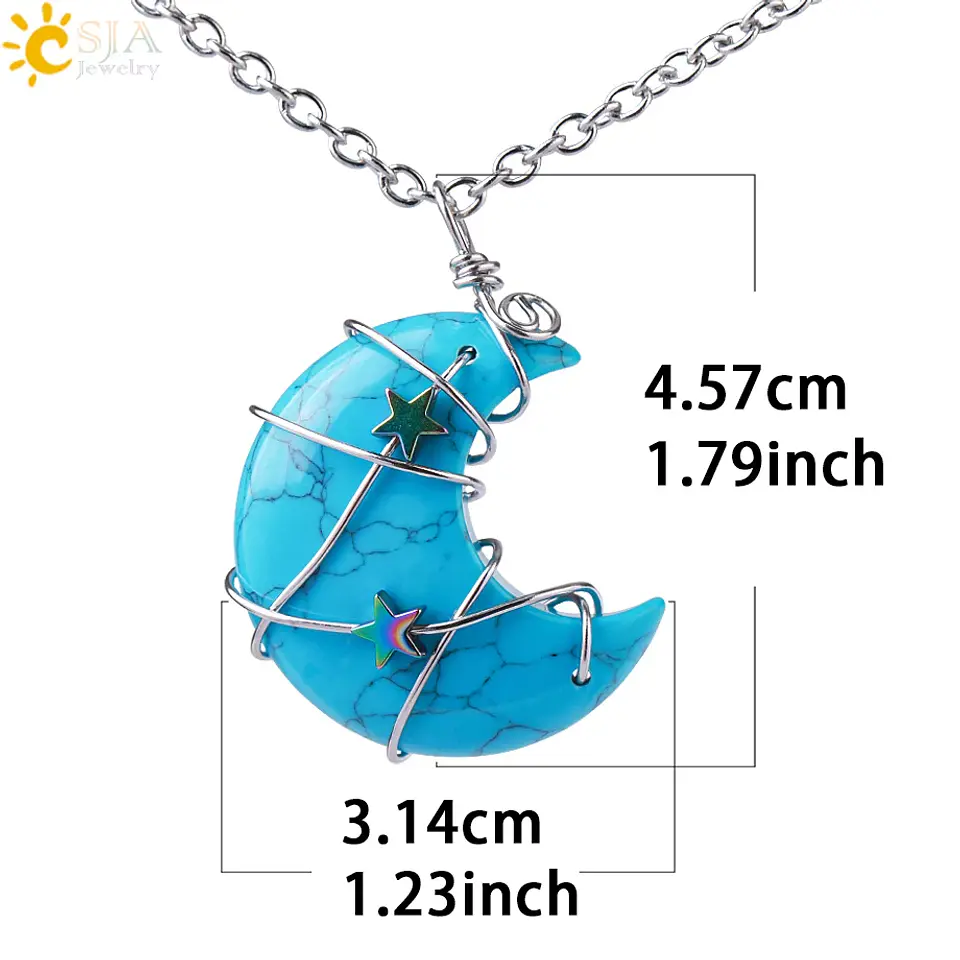 Colar Lua Crescente e Estrela com Quartzo Rosa - Chakra Necklaces 6