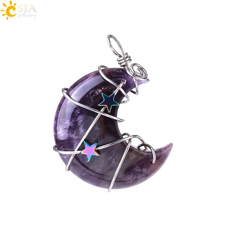 Colar Lua Crescente e Estrela com Quartzo Rosa - Chakra Necklaces 10