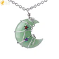 Colar Lua Crescente e Estrela com Quartzo Rosa - Chakra Necklaces - Thumbnail 13