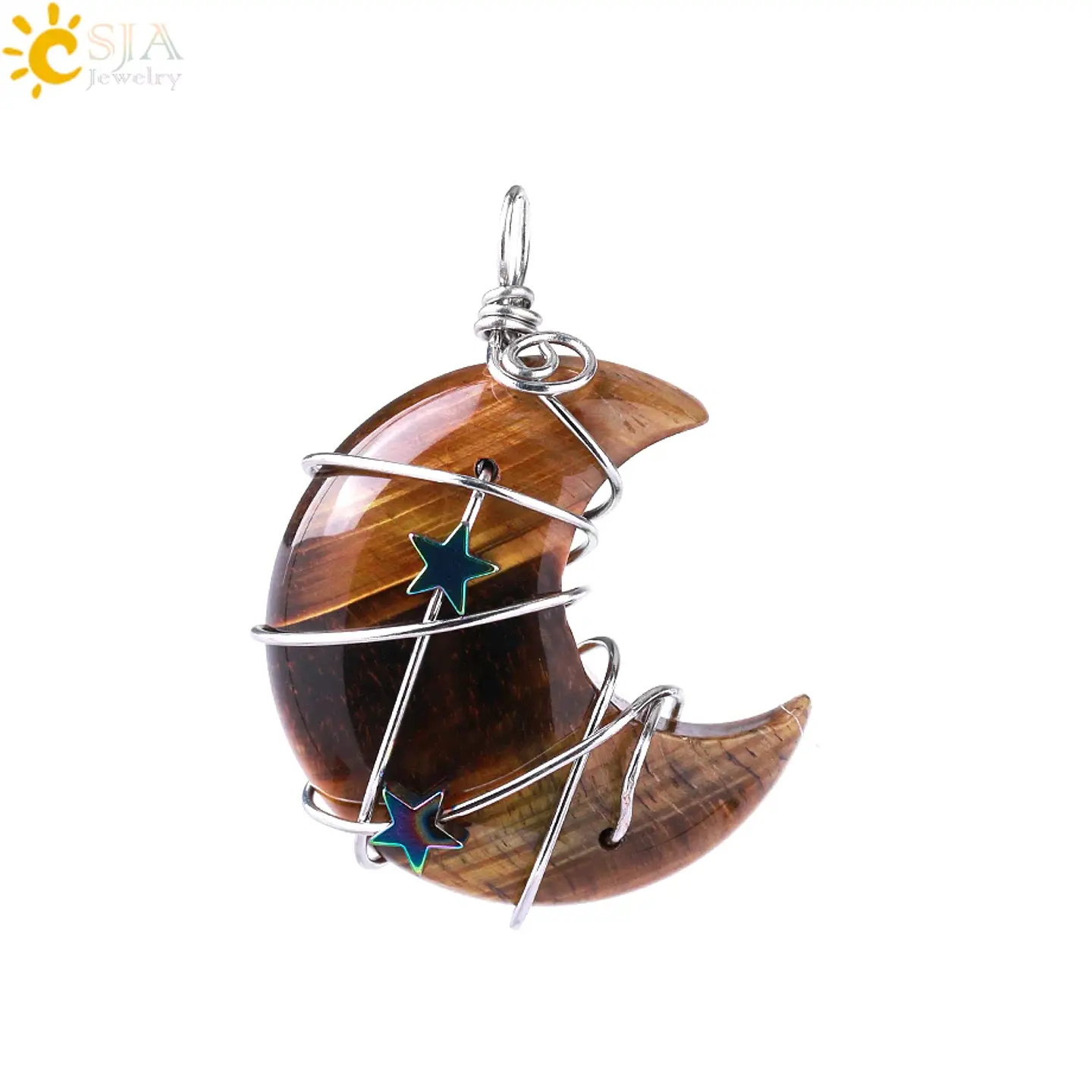 Colar Lua Crescente e Estrela com Quartzo Rosa - Chakra Necklaces 17