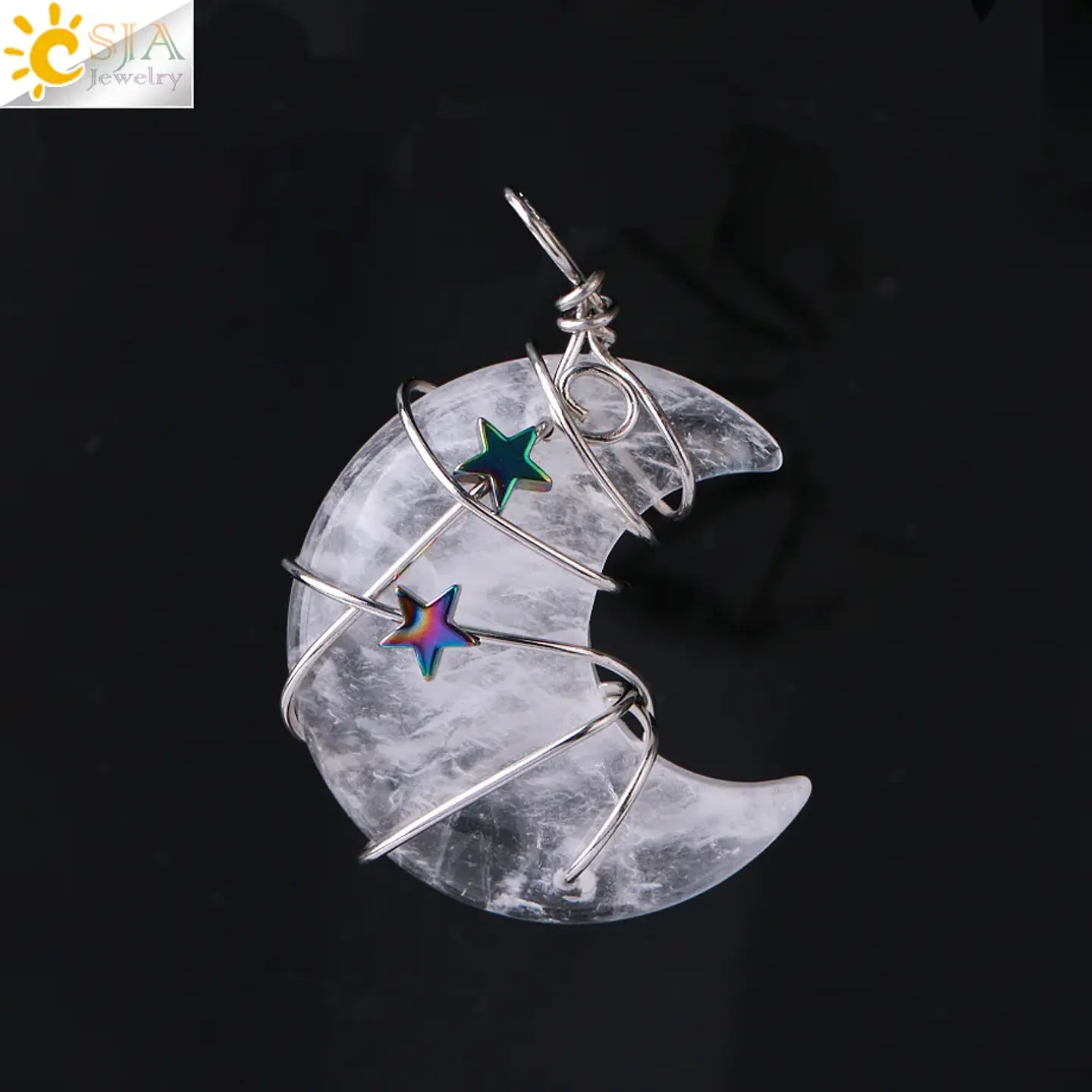 Colar Lua Crescente e Estrela com Quartzo Rosa - Chakra Necklaces 20