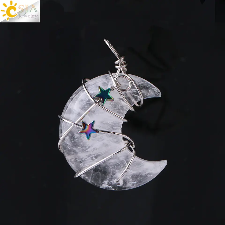 Colar Lua Crescente e Estrela com Quartzo Rosa - Chakra Necklaces 20