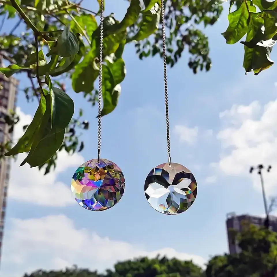 Conjunto de 2 Prismas de Cristal — Reflexos de Luz e Arco-Íris 4