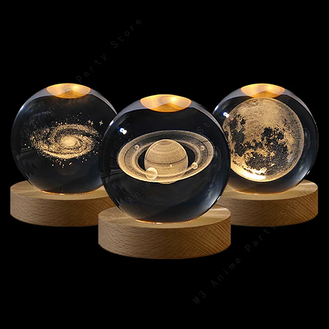 Candeeiro LED Universo em Esfera de Cristal