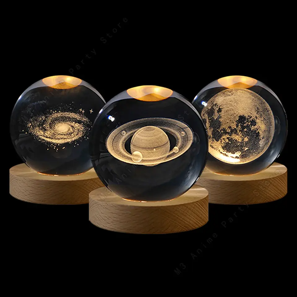 Candeeiro LED Universo em Esfera de Cristal 1