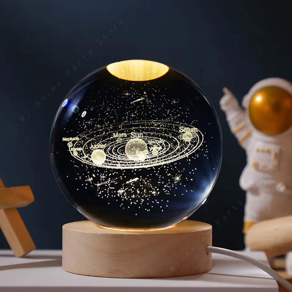 Candeeiro LED Universo em Esfera de Cristal 7