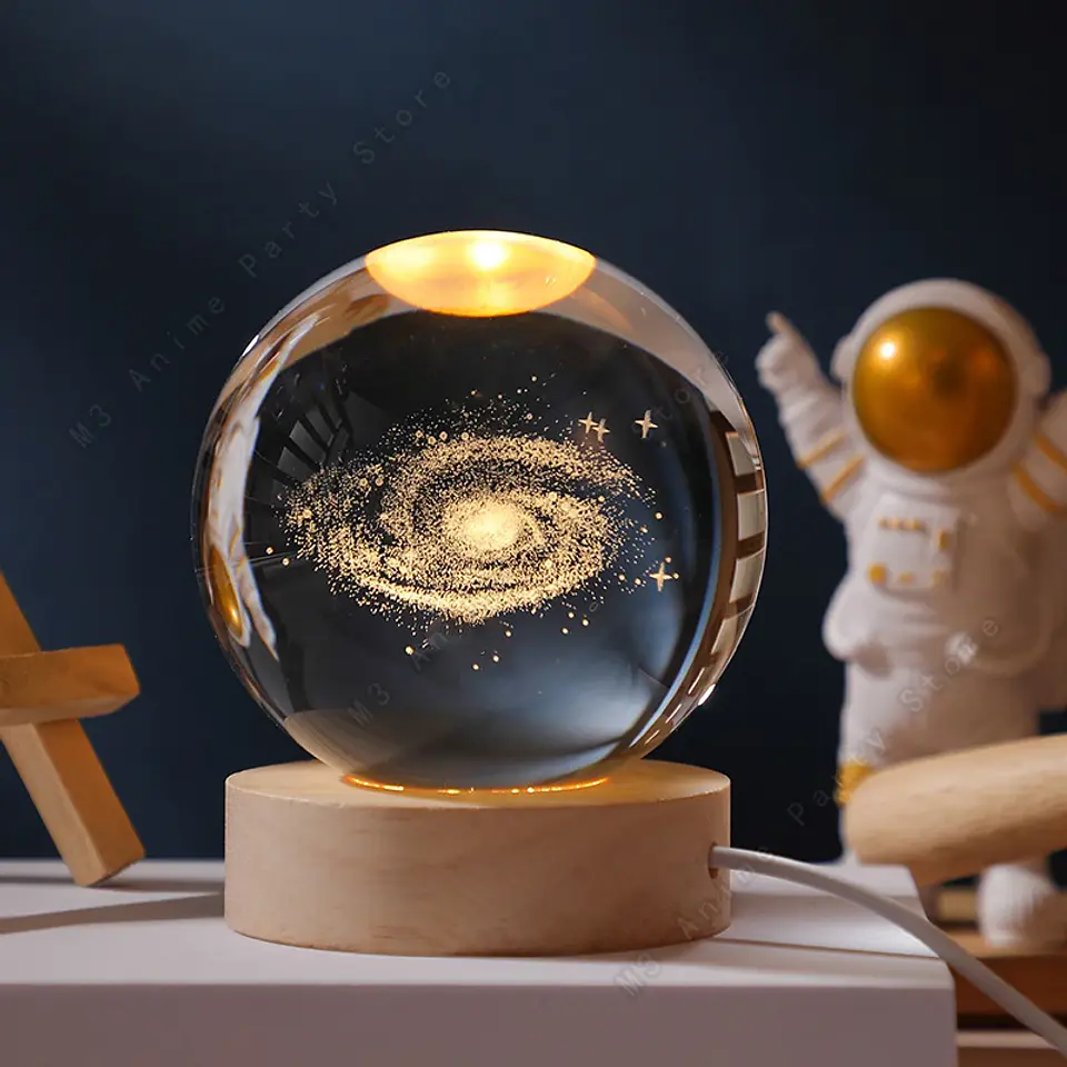Candeeiro LED Universo em Esfera de Cristal 9