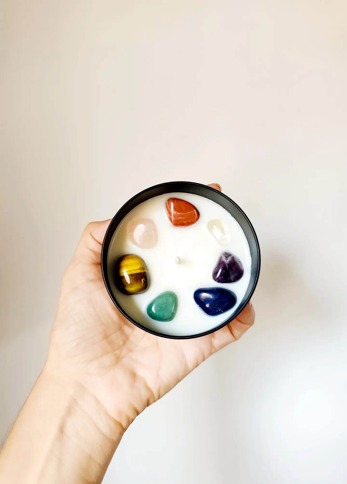 Vela energética 7 dos sete chakras, com quartzo e cristais REIKI aplicados, kit de Reiki à distância para cura, proteção e equilíbrio, presente de 1