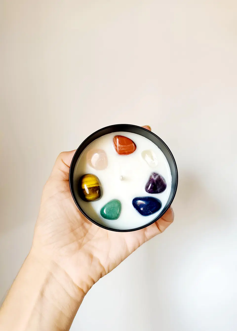 Vela energética 7 dos sete chakras, com quartzo e cristais REIKI aplicados, kit de Reiki à distância para cura, proteção e equilíbrio, presente de 1