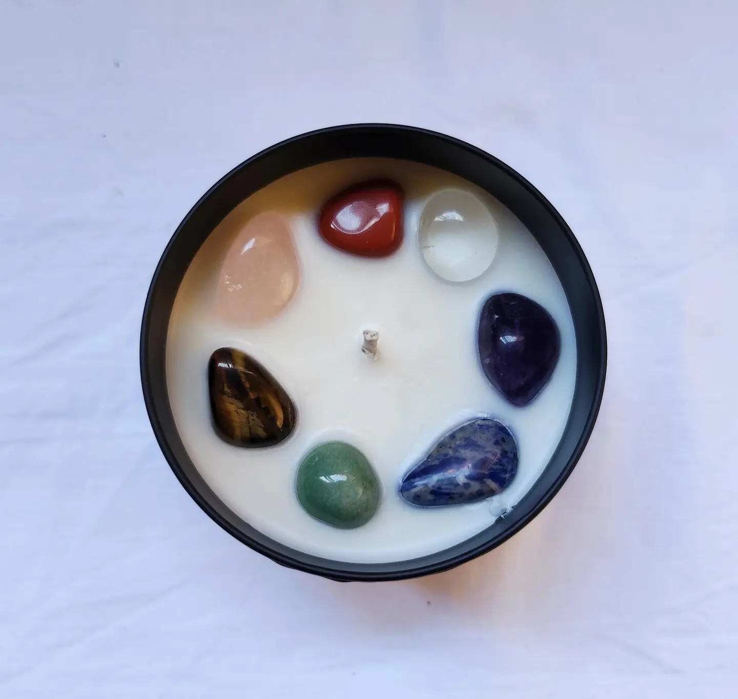 Vela energética 7 dos sete chakras, com quartzo e cristais REIKI aplicados, kit de Reiki à distância para cura, proteção e equilíbrio, presente de 8