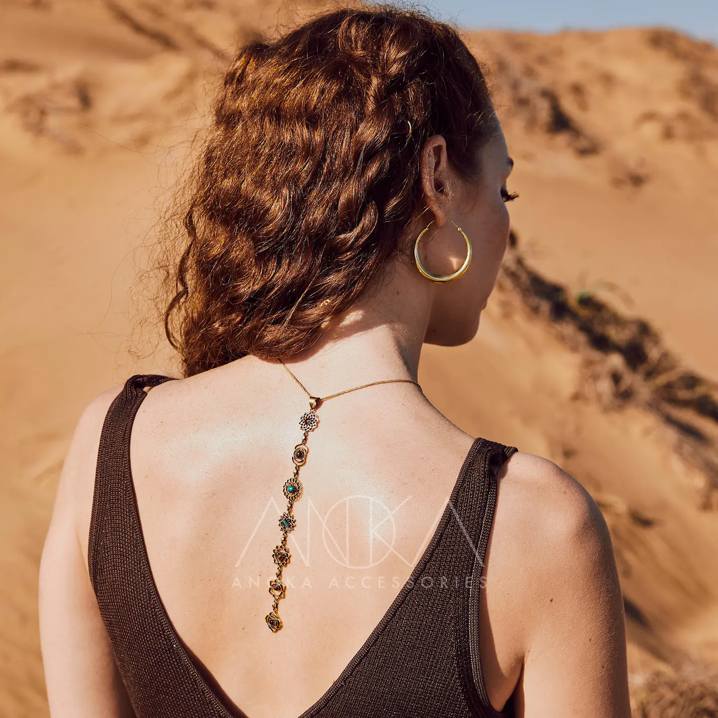 Pingente de pedra dos chakras - colar do karma - colar delicado dourado - colar em camadas - joias dos chakras 4