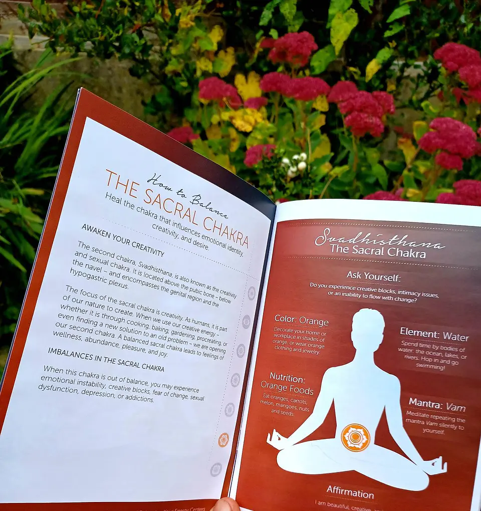 Conjunto de sete pedras dos chakras com guia e bolsa, esculpidas à mão, em formato de coraçãoovalcírculo. 9