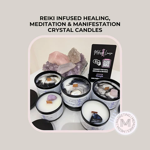 Velas de Cristais com Infusão de Reiki  Mestre de Cura, Meditação e Manifestação