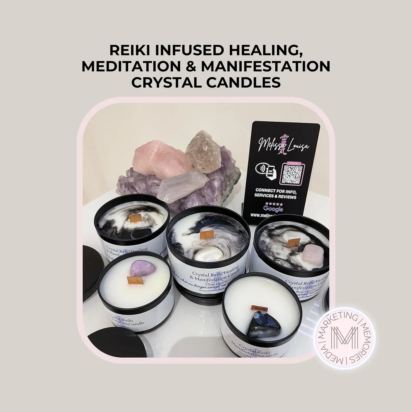 Velas de Cristais com Infusão de Reiki  Mestre de Cura, Meditação e Manifestação 1