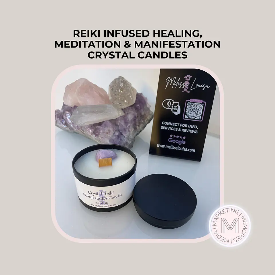 Velas de Cristais com Infusão de Reiki  Mestre de Cura, Meditação e Manifestação 4