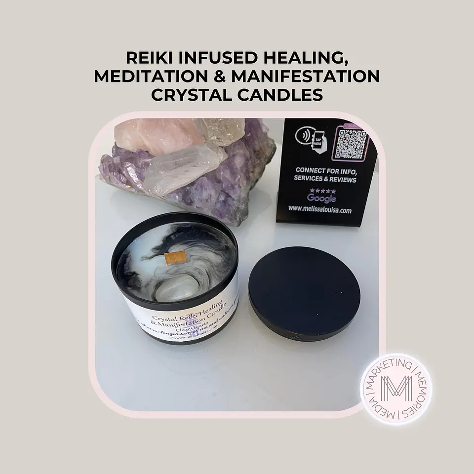 Velas de Cristais com Infusão de Reiki  Mestre de Cura, Meditação e Manifestação 5