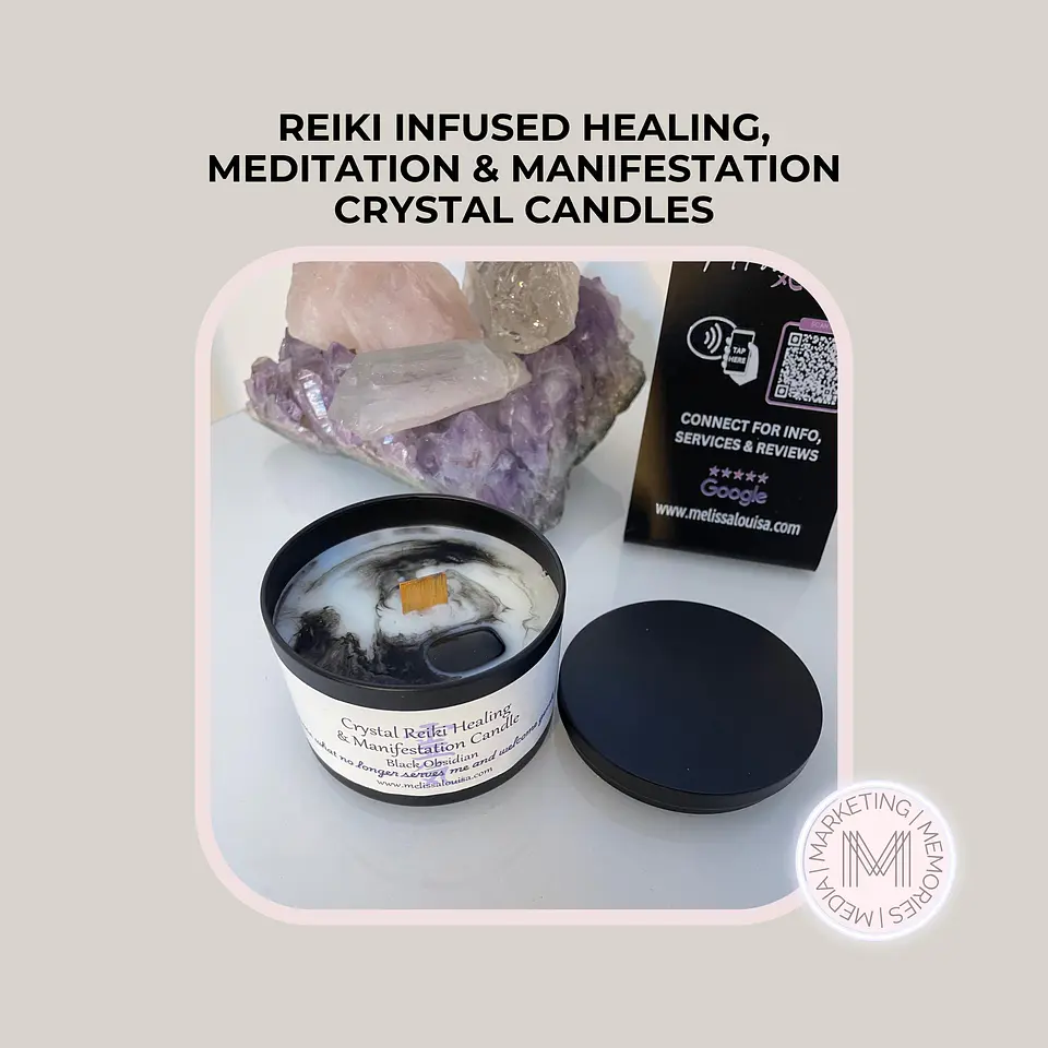 Velas de Cristais com Infusão de Reiki  Mestre de Cura, Meditação e Manifestação 6