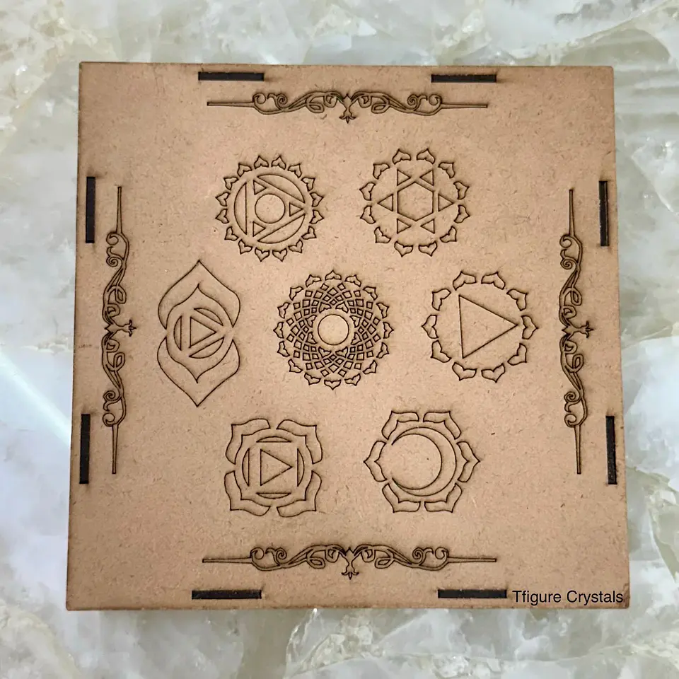 Conjunto de 7 Pedras de Cura dos Chakras: Cristais de Meditação Reiki com caixa de madeira, Cristais para Mestres Curadores 4