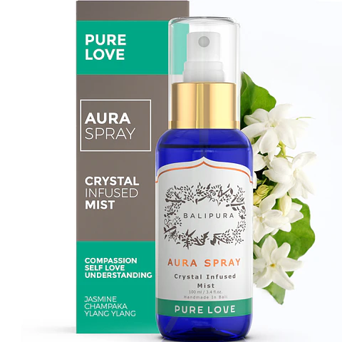 Spray de Aromaterapia com Cristal Áurico para Cura Energética do Amor