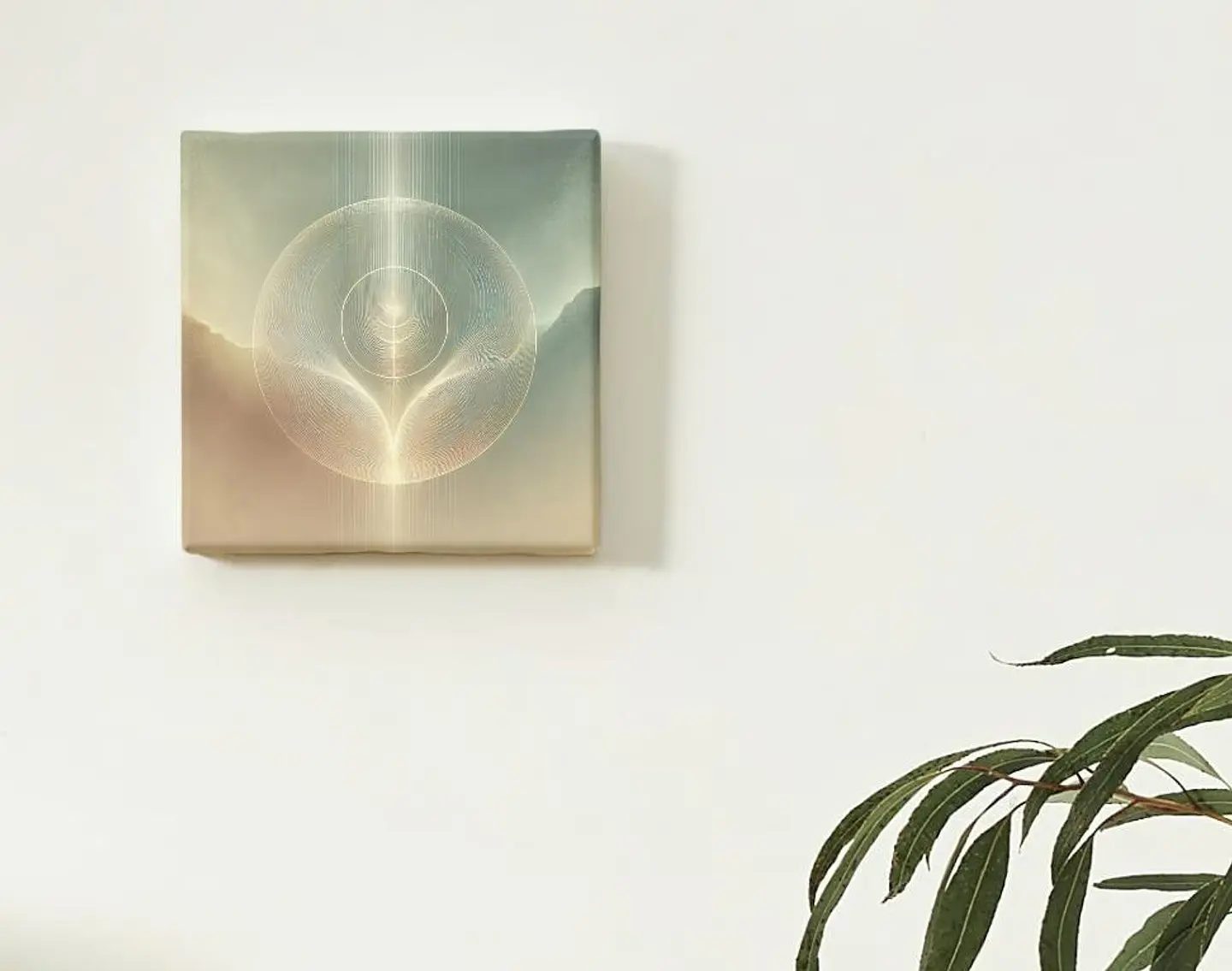 Impressão de energia Reiki | Arte de cura verde e dourada serena | Decoração espiritual para casa 3