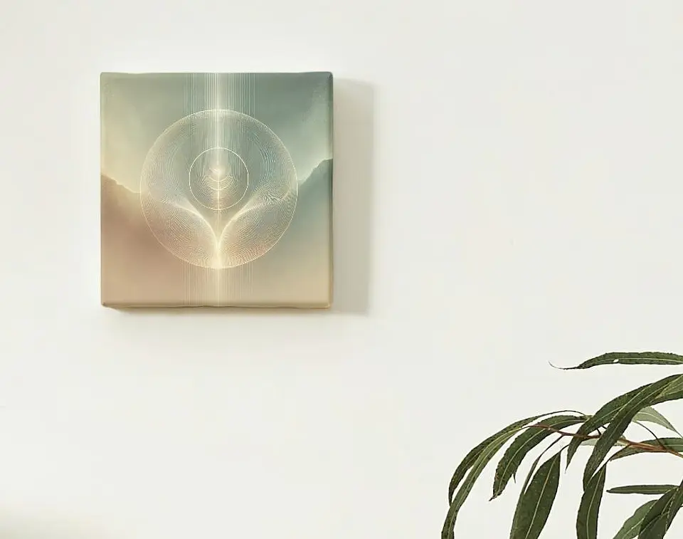 Impressão de energia Reiki | Arte de cura verde e dourada serena | Decoração espiritual para casa 3