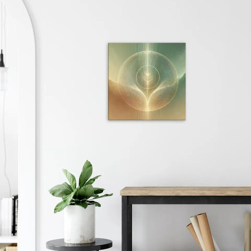 Impressão de energia Reiki | Arte de cura verde e dourada serena | Decoração espiritual para casa 6