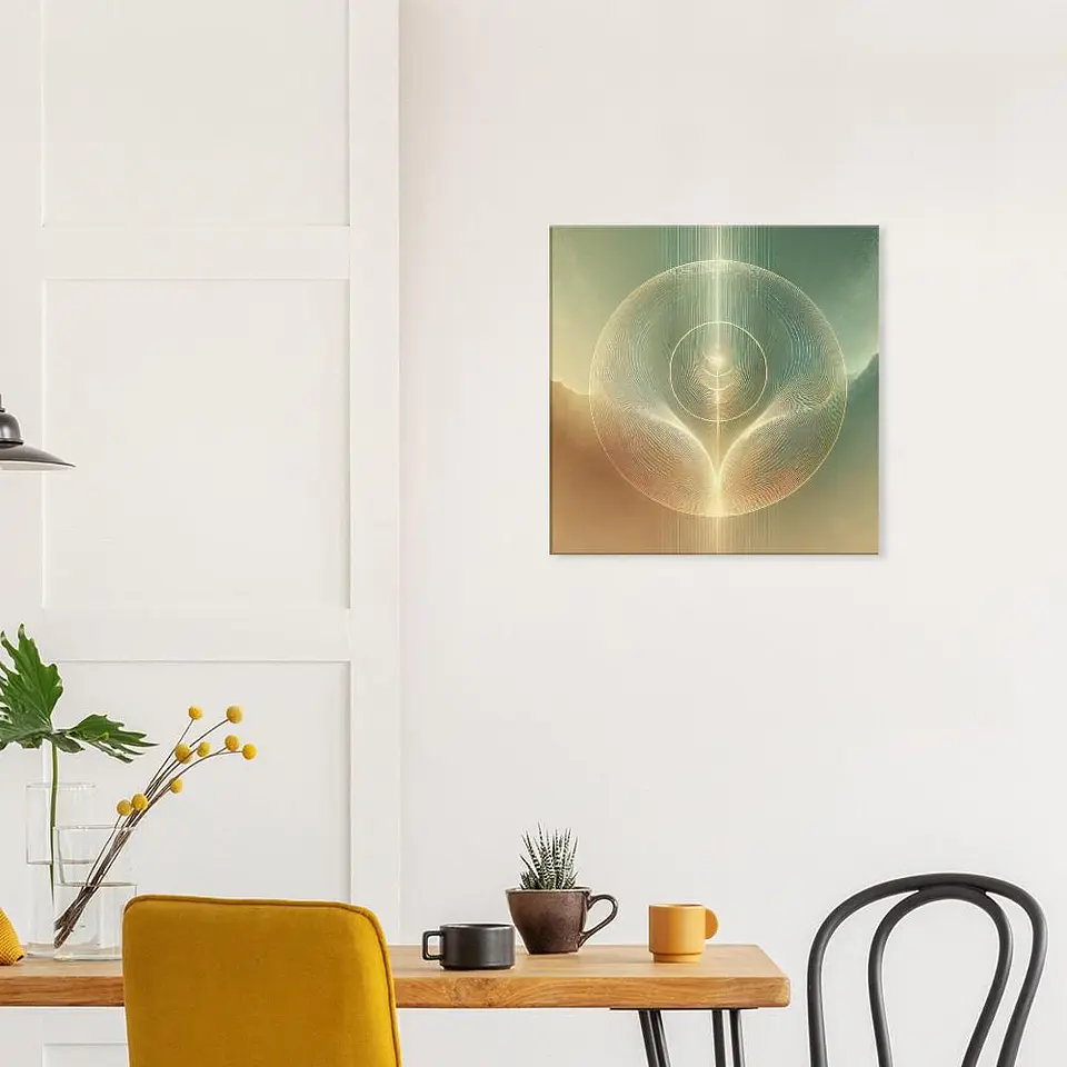 Impressão de energia Reiki | Arte de cura verde e dourada serena | Decoração espiritual para casa 7