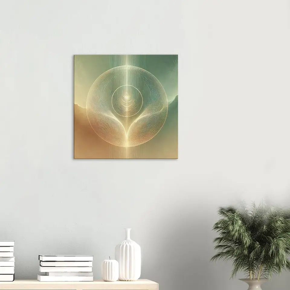 Impressão de energia Reiki | Arte de cura verde e dourada serena | Decoração espiritual para casa 8