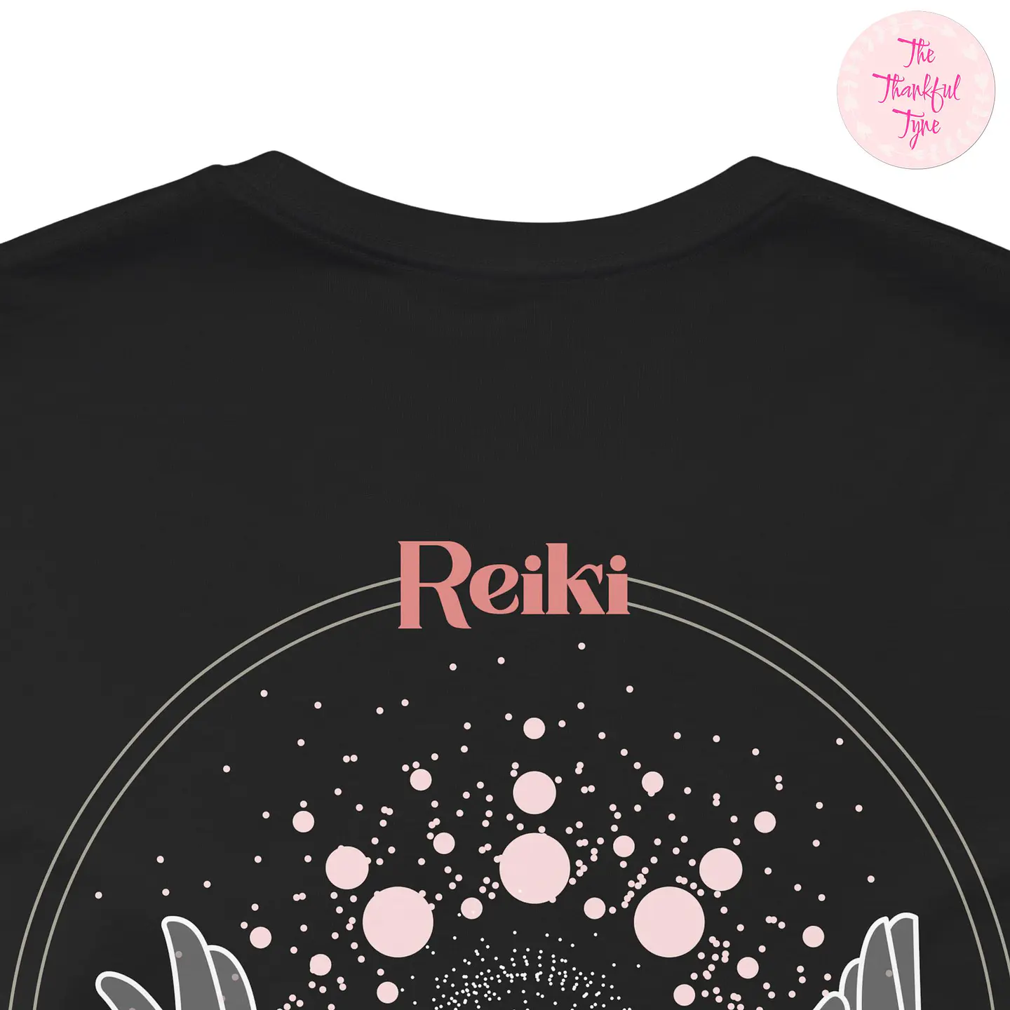 Camiseta de Praticante de Reiki, Rosa – Camiseta de Cura Energética, Estampa nas Costas 2