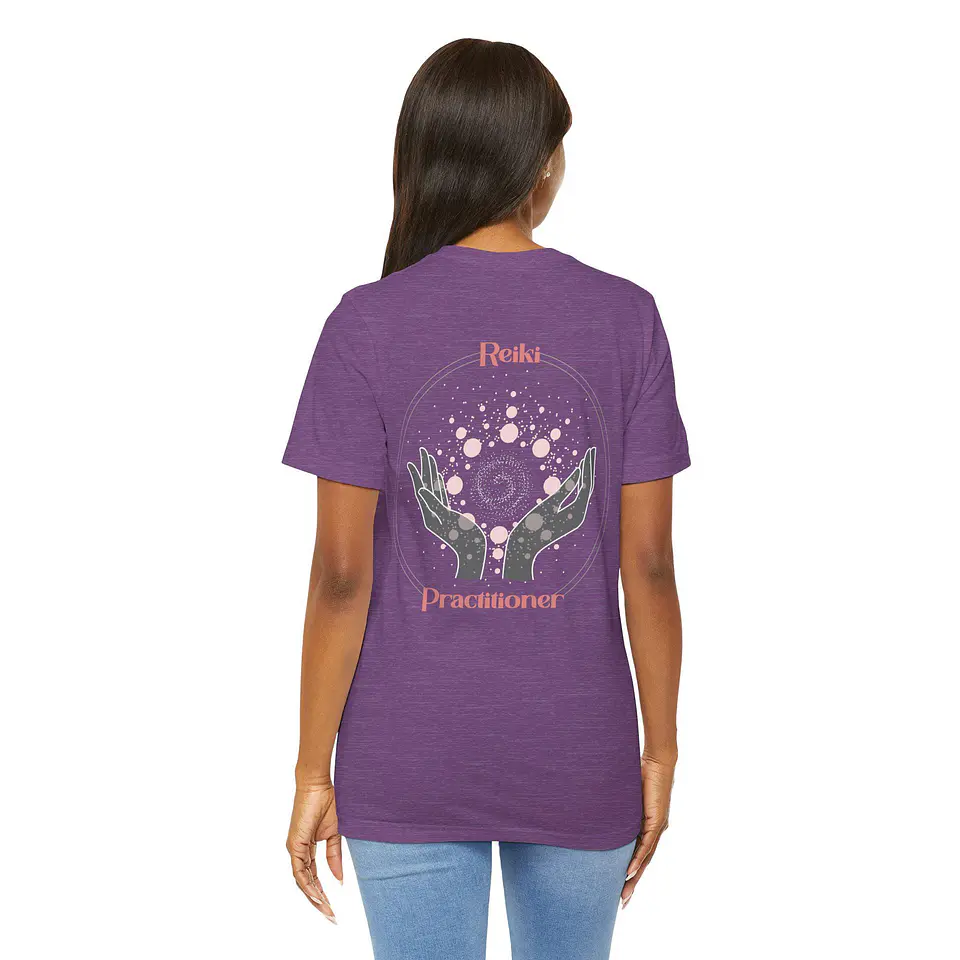 Camiseta de Praticante de Reiki, Rosa – Camiseta de Cura Energética, Estampa nas Costas 3