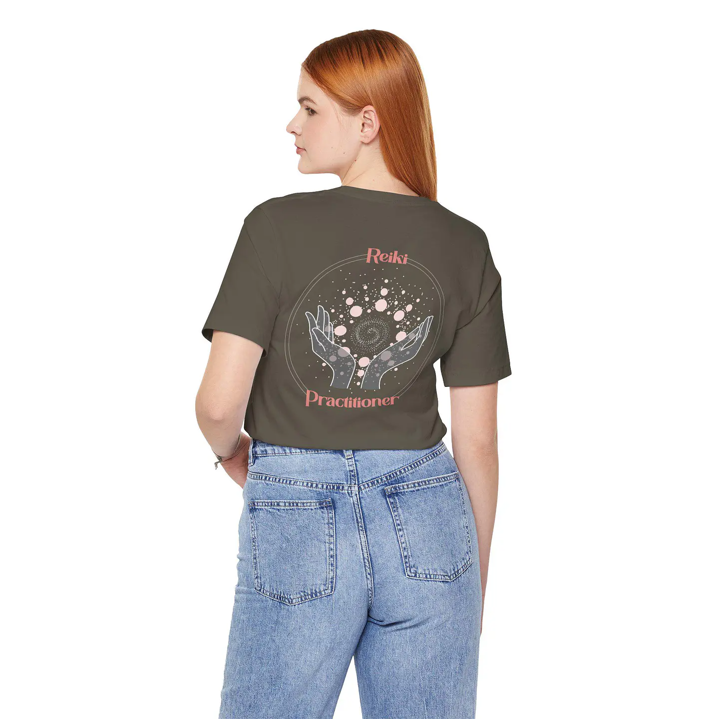 Camiseta de Praticante de Reiki, Rosa – Camiseta de Cura Energética, Estampa nas Costas 4