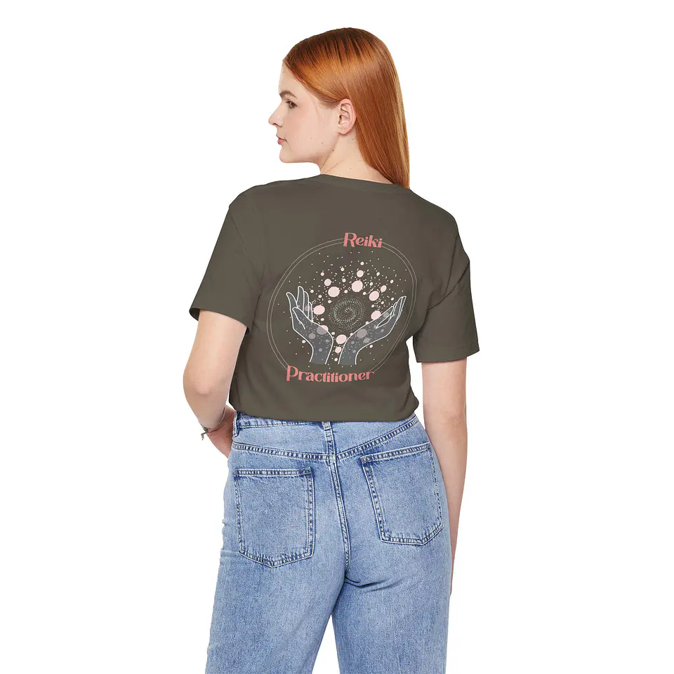 Camiseta de Praticante de Reiki, Rosa – Camiseta de Cura Energética, Estampa nas Costas 4