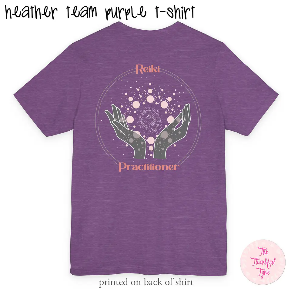 Camiseta de Praticante de Reiki, Rosa – Camiseta de Cura Energética, Estampa nas Costas 7