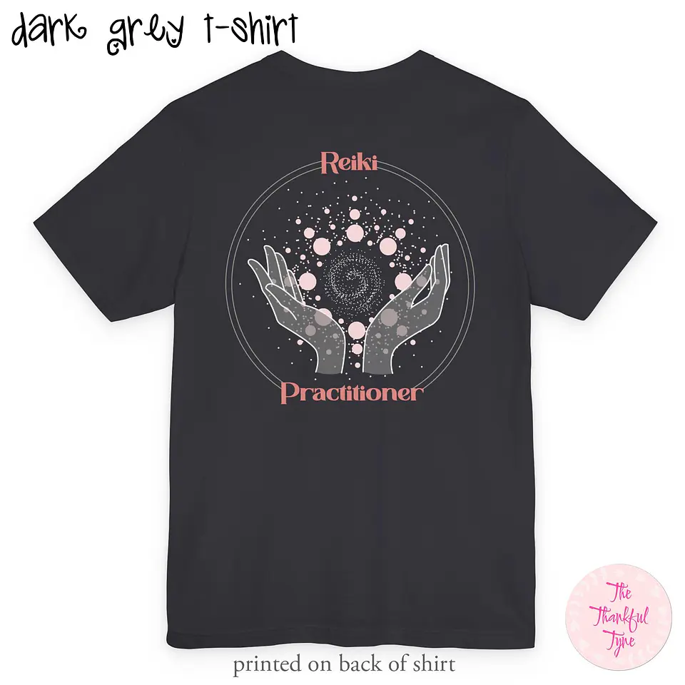 Camiseta de Praticante de Reiki, Rosa – Camiseta de Cura Energética, Estampa nas Costas 8