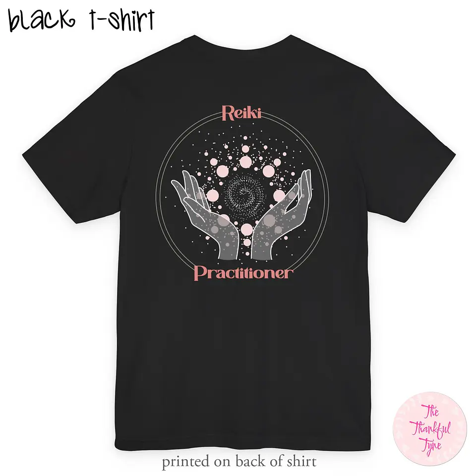 Camiseta de Praticante de Reiki, Rosa – Camiseta de Cura Energética, Estampa nas Costas 9