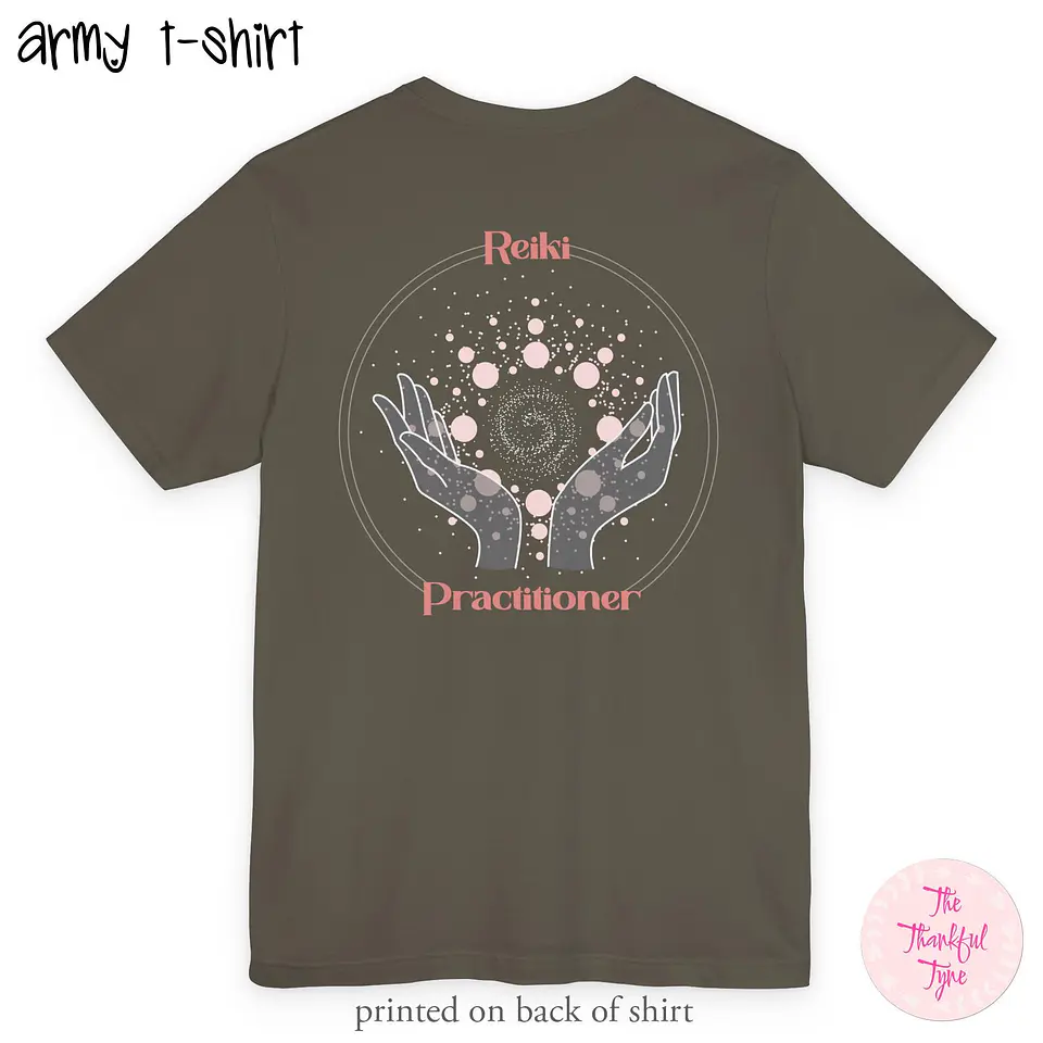 Camiseta de Praticante de Reiki, Rosa – Camiseta de Cura Energética, Estampa nas Costas 10