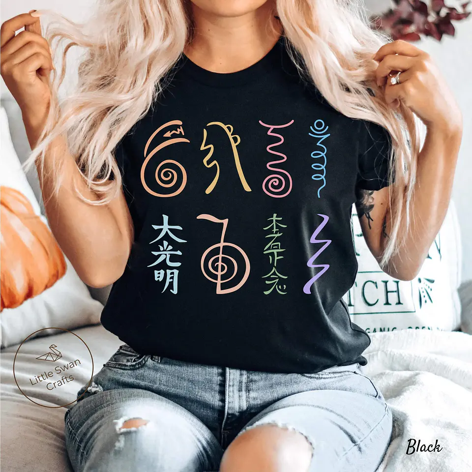 Camiseta Reiki, Camiseta com Símbolos Reiki, Camiseta Unissex 1