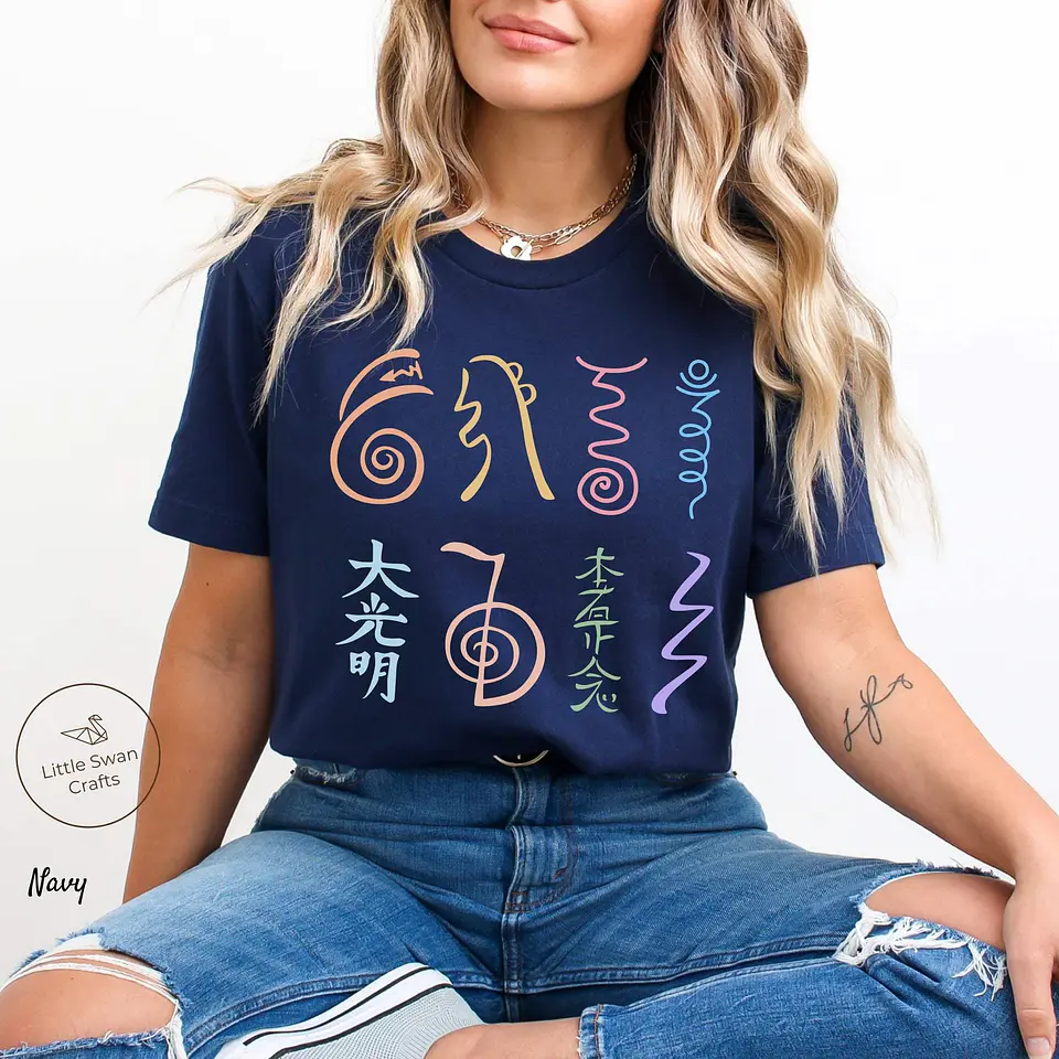 Camiseta Reiki, Camiseta com Símbolos Reiki, Camiseta Unissex 4