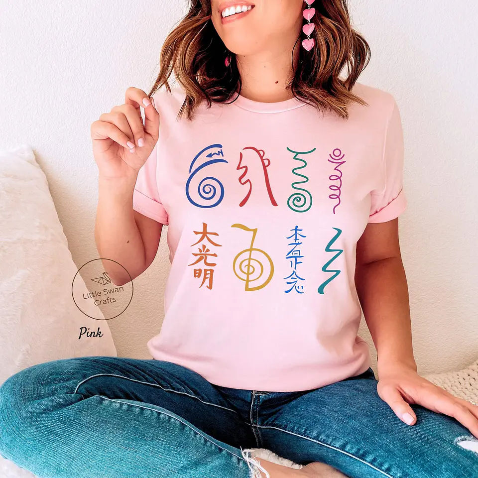Camiseta Reiki, Camiseta com Símbolos Reiki, Camiseta Unissex 6