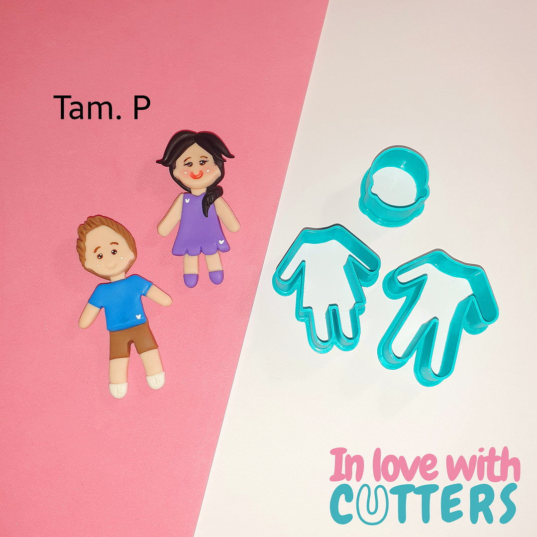 Cortadores: Cabeça + Corpos Homem e Mulher - tam P 1